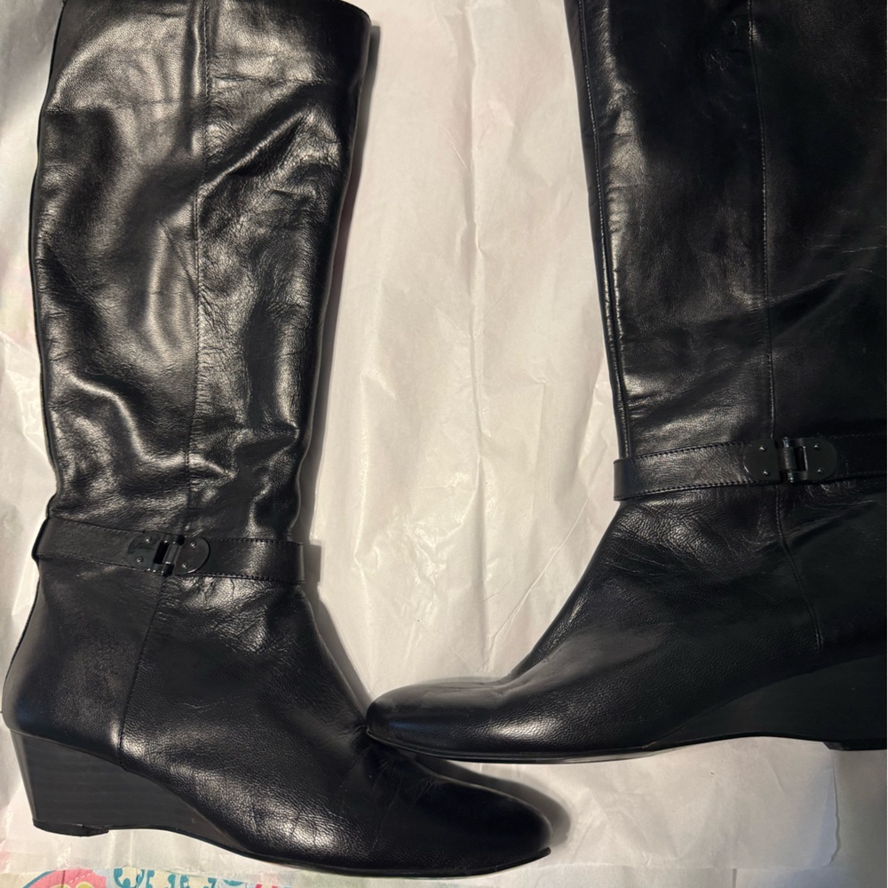 Bandolino Black Leather Knee-High Boots